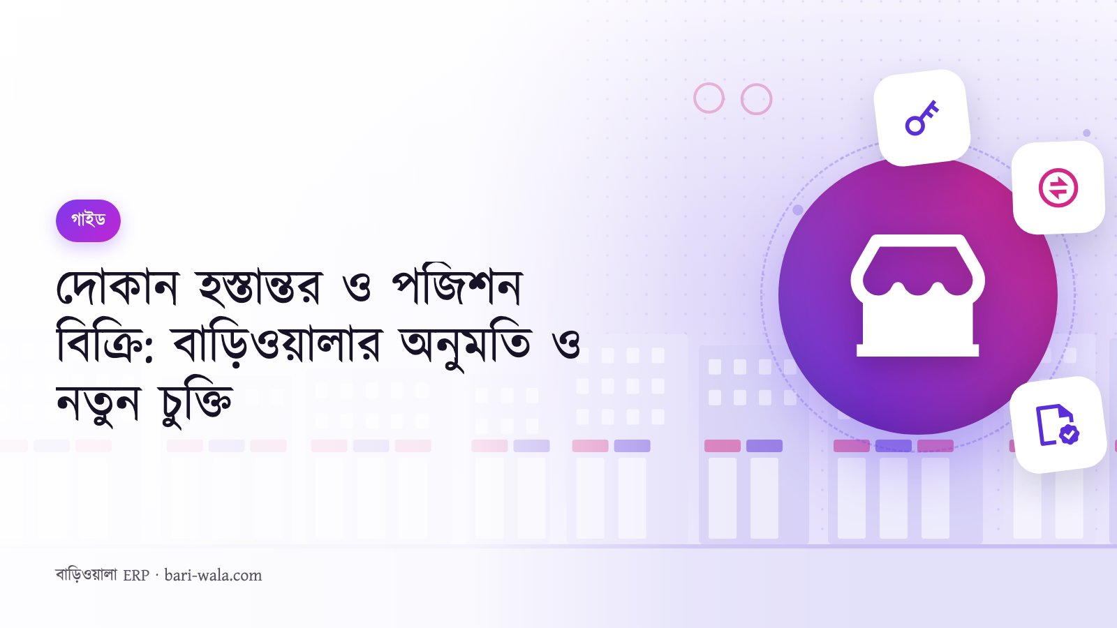 দোকান হস্তান্তর ও পজিশন বিক্রি: বাড়িওয়ালার অনুমতি ও নতুন চুক্তি